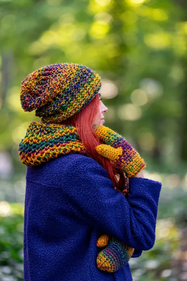 Czapka MERINO 100% Neverland "Kolory" + podszewka BAWEŁNA
