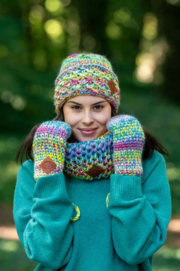 Mały komin MERINO 100% "Cukierki"