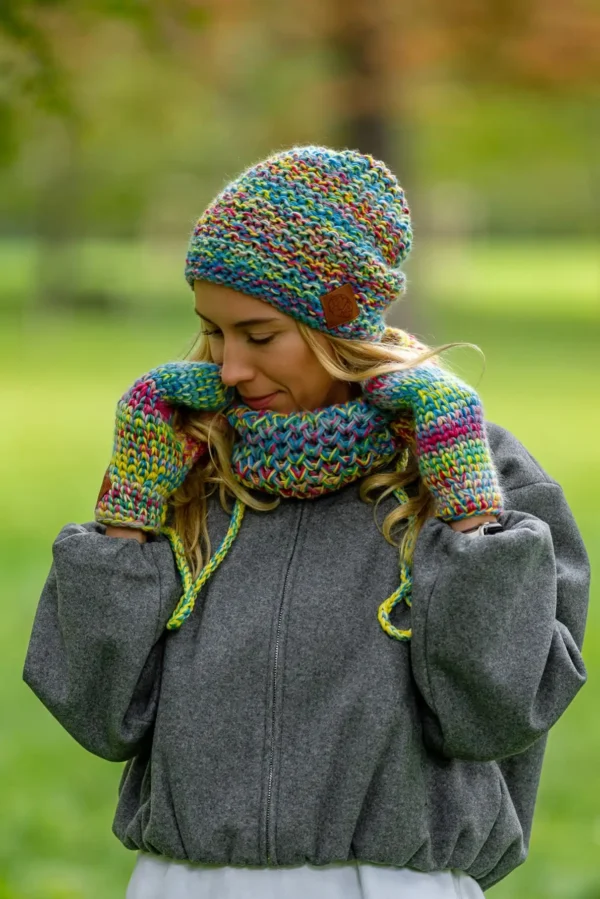 Mały komin MERINO 100% "Cukierki"