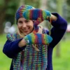 Rękawiczki MERINO 50% "Tęcza Błękit"