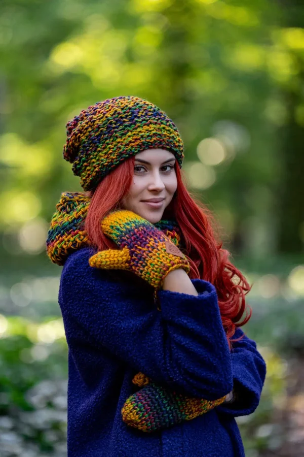 Czapka MERINO 100% Neverland "Kolory" + podszewka BAWEŁNA