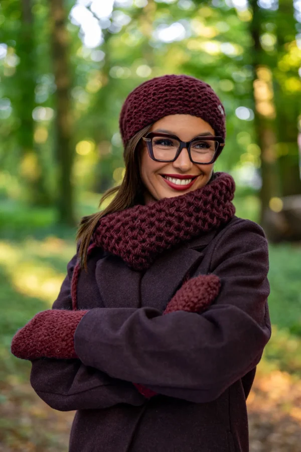 Mały komin MERINO  "Bordo"