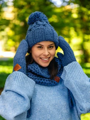 Czapka MERINO Euforia "Ciemny niebieski"