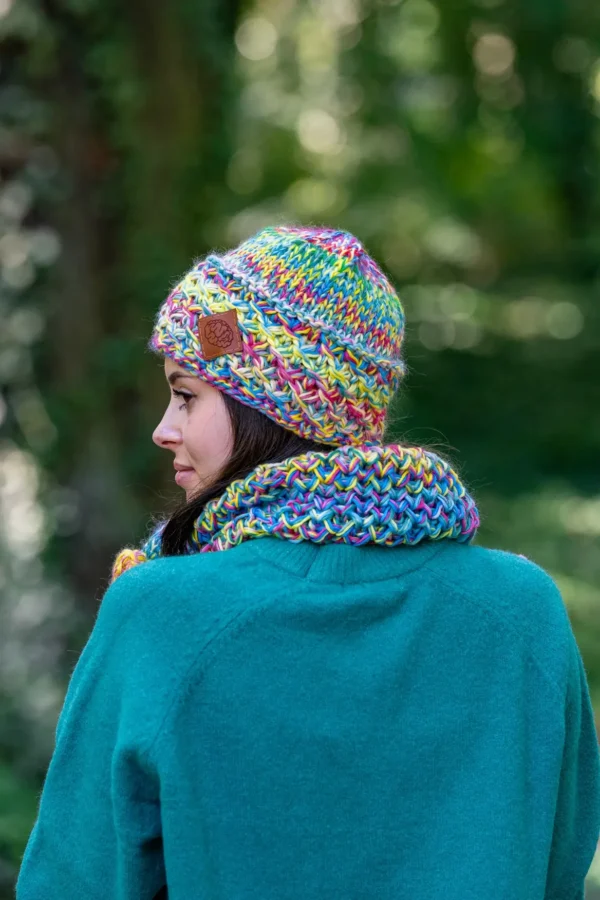 Czapka MERINO 100% Hope "Cukierki" + podszewka BAWEŁNA