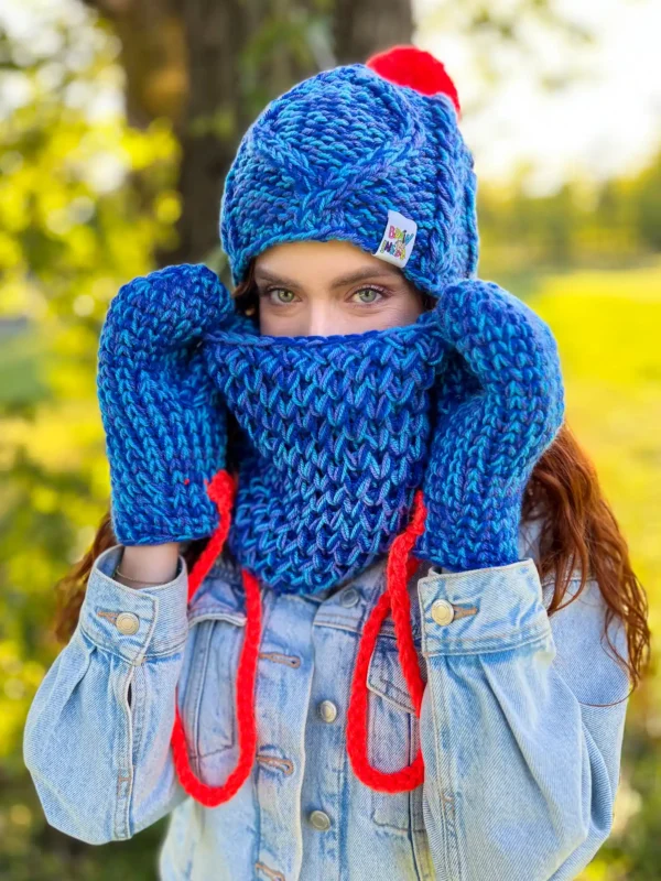 Rękawiczki MERINO 100% ,,Niebieskości"