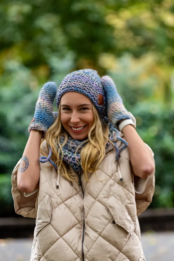 Czapka MERINO 100% Neverland "Pastele" + podszewka BAWEŁNA