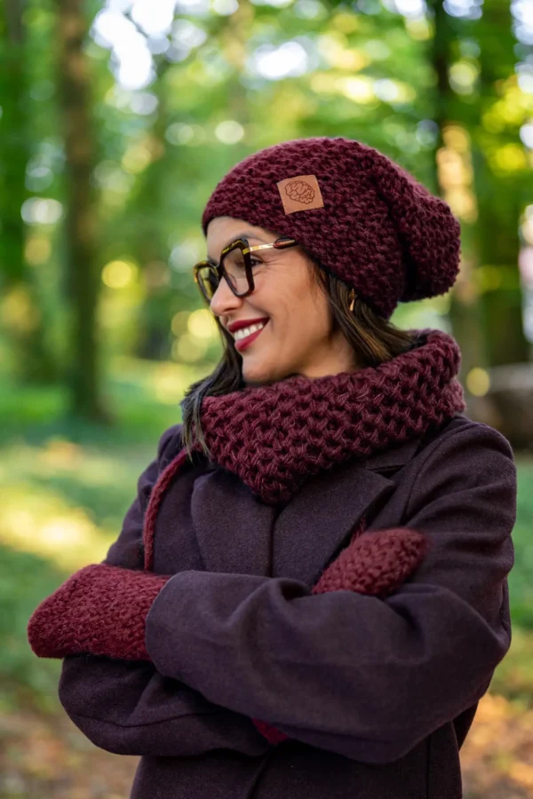 Mały komin MERINO  "Bordo"